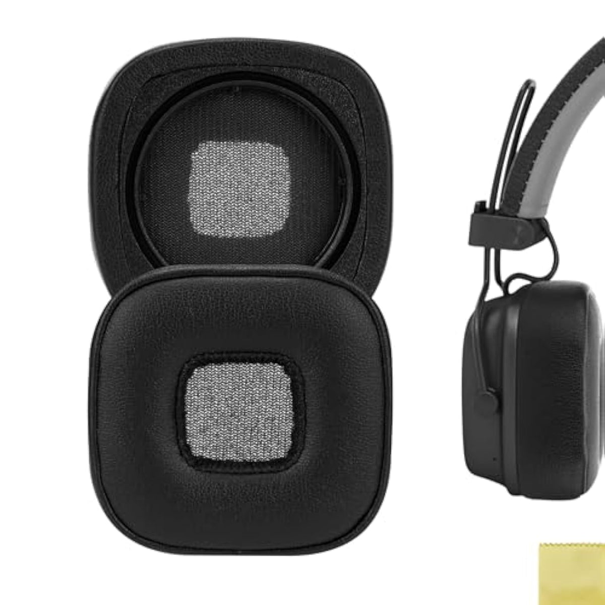 Geekria QuickFit Replacement Ear Pads Compatible with Marshall Major V On-Ear Headphones, Repair Parts (Black)