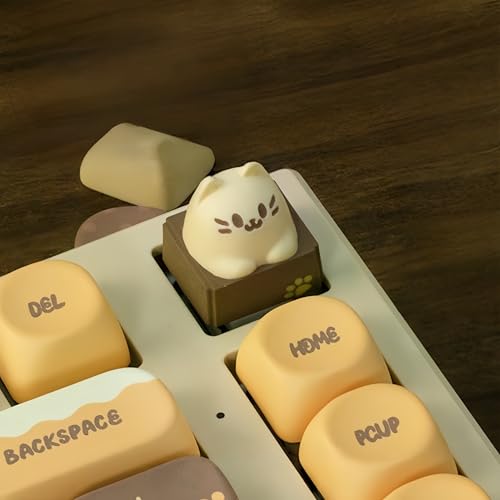 Artisan Keycaps, Cute Kawaii Cat Box Keycaps, Resin Handmade, Single 1U Replace Key For Esc Key Mechanical Keyboard (Cat-Box)