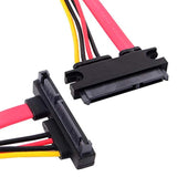 cablecc Down Angled SATA III 3.0 7+15 22 Pin SATA Male to Female Data Power Ex
