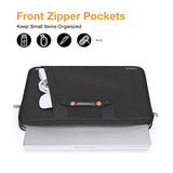 MOSISO Laptop Sleeve Bag Compatible with MacBook Air/Pro, 13-13.3 inch Notebook, Compatible with MacBook Pro 14 inch M4 M3 M2 M1 2025-2021, Polyester Vertical Bag with Bevel Pocket&Handle&Belt,Black