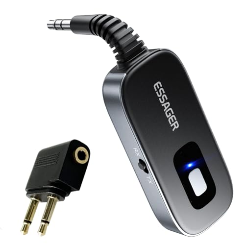 Bluetooth Car Adapter,Noise Cancelling 3.5mm AUX Bluetooth Receiver for Car,Wireless Audio Receiver Transmitter for Home Stereo/Wired Headphones