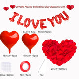 I Love You Balloons And Heart Balloons Kit With Rose Petals, Romantic Love Valentines Day Decorations Bridal Shower Wedding Party Decorations