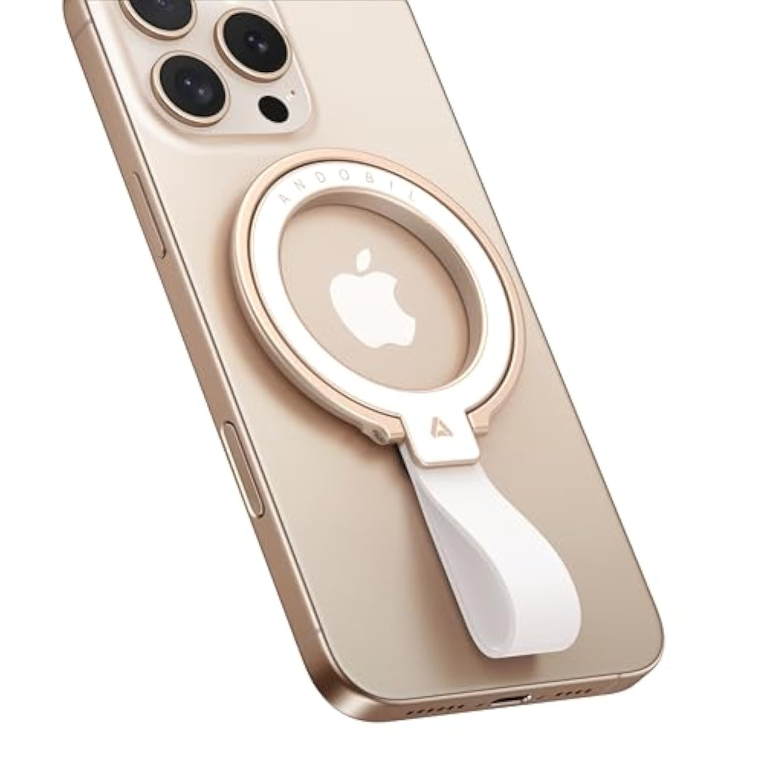 [2025 Unrivaled Stability] Magnetic Phone Grip Holder For Magsafe Ring Stand Holder Kickstand Compatible With Magsafe Accessories For 16 Pro Max Plus 15/14/13/12&Android,Rosegold