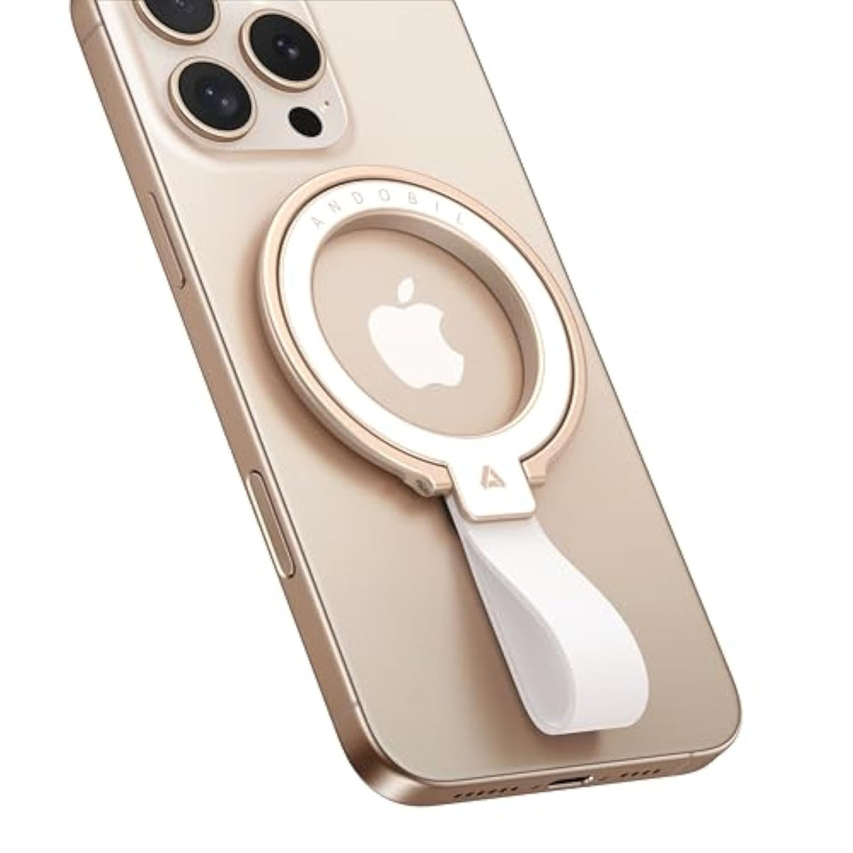 [2025 Unrivaled Stability] Magnetic Phone Grip Holder For Magsafe Ring Stand Holder Kickstand Compatible With Magsafe Accessories For 16 Pro Max Plus 15/14/13/12&Android,Rosegold