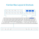 Bluetooth Keyboard For Mac Ipad Multi-Device Stainless Steel Full Size Wireles
