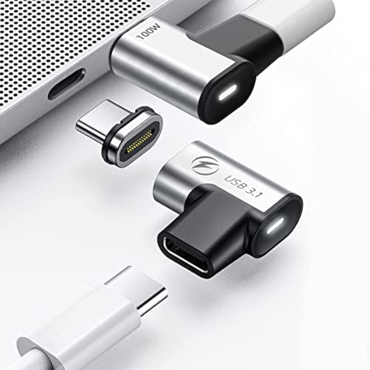 Usb C Magnetic Adapter, (2 Pack) Magnetic Usb C Adapter, 24Pins Usb3.1 10Gbps