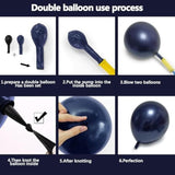 Navy Blue White Balloons Double Stuffed Royal Blue Gold Pearl Balloon Arch Kit Dark Blue White Sand Cream Latex For Birthday Baby Shower Graduation Anniversary Wedding Party Decorations