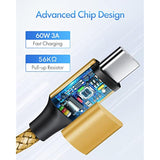 Gold Usb C To Usb C Cable [3Ft, 2-Pack], 60W Fast Charging Type C To Type C Ch