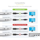 StarTech.com 1m / 3.3ft USB-C to Mini DisplayPort Cable - 4K 60Hz - Black - USB 3.1 Type C to mDP Adapter (CDP2MDPMM1MB)