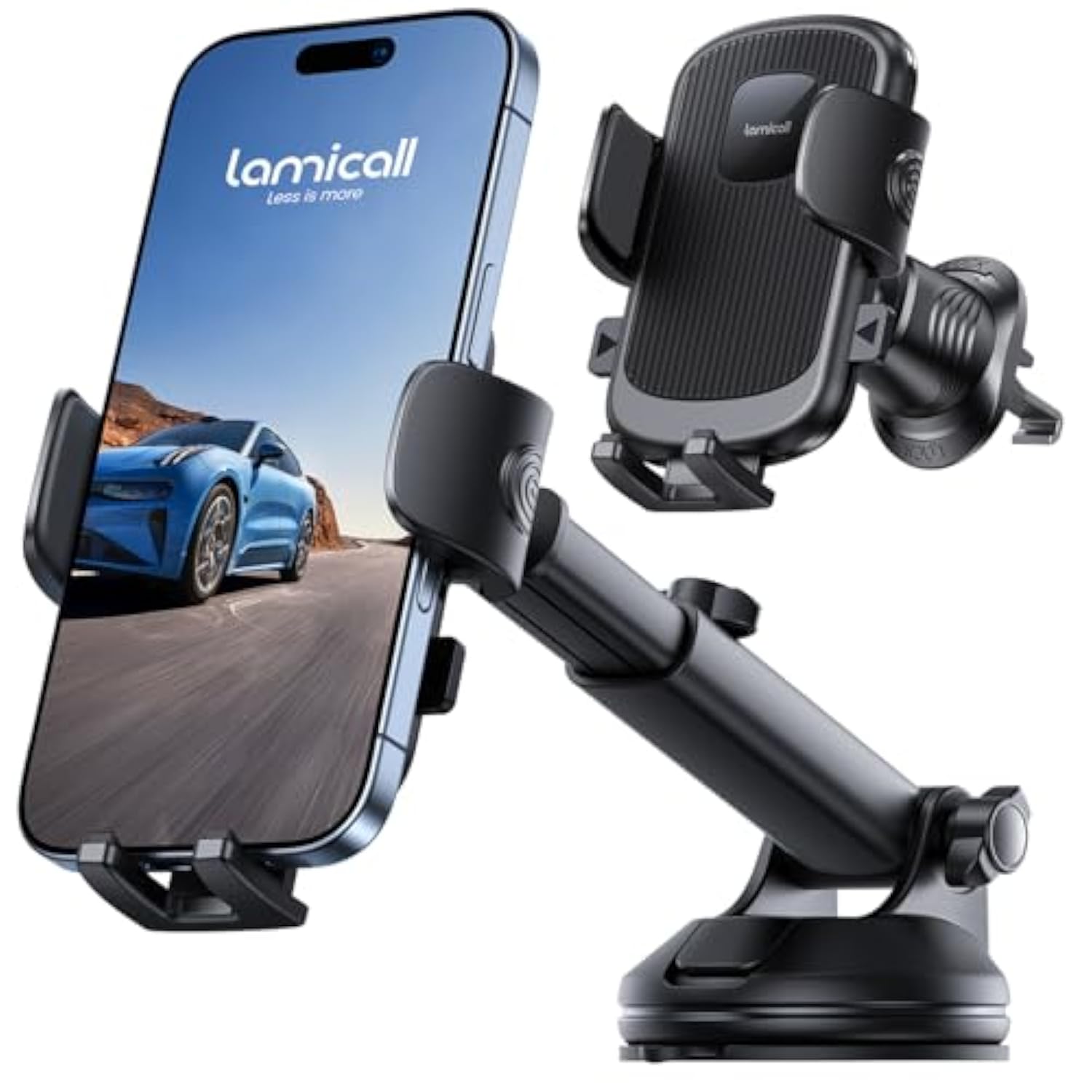 Car Phone Holder Mount [3-In-1 Military-Grade Suction Cup] 360° Rotation Phone Holders For Your Car [Metal Hook] Cell Phone Car Mount Dashboard Vent Windshield For Iphone 16 All Smartphone