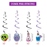 Glitter Pick Your Poison Banner with Hanging Swirls Halloween Haunted Mansion Decor