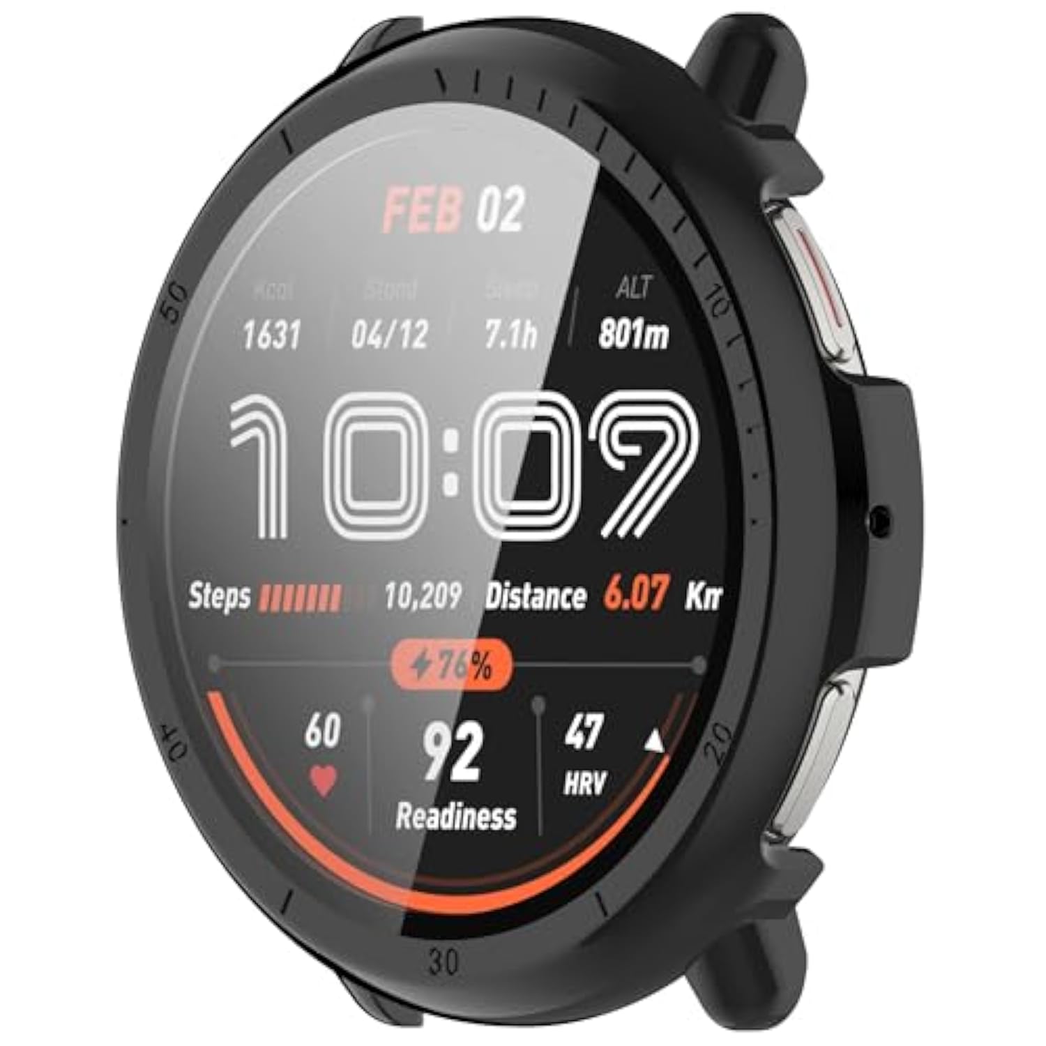 Compatible With Amazfit Active 2 Smart Watch Case, Pc Protective Case & Tempered Glass Film Screen Protector For Amazfit Active2 Watch?Black?
