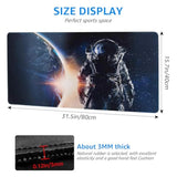 Space Astronaut Gaming Mouse Pad, Extended Xxl Desktop Mat, 31.5 X 15.7 Inches, Non-Slip Base