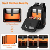 Dj Cable Backpack With 3 Detachable Dividers And Laptop Compartment, Dj Controller Bag For Microphones, Sound Equipment And Music Instrument
