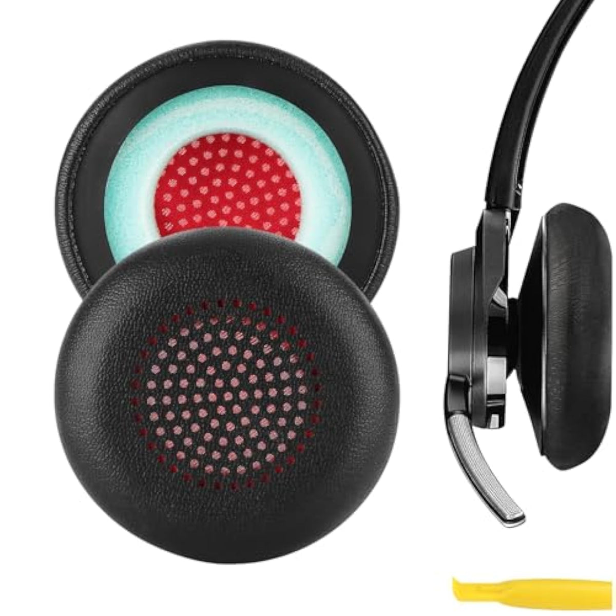 Geekria Replacement Ear Pads for Plantronics Voyager Focus UC B825/2UC, Voyager 4210/4220/ 4310UC/ 4320UC, Blackwire 5200/ C5200/ 5210/ C5210/ C5220/ 7225, Backbeat Sense Headphones