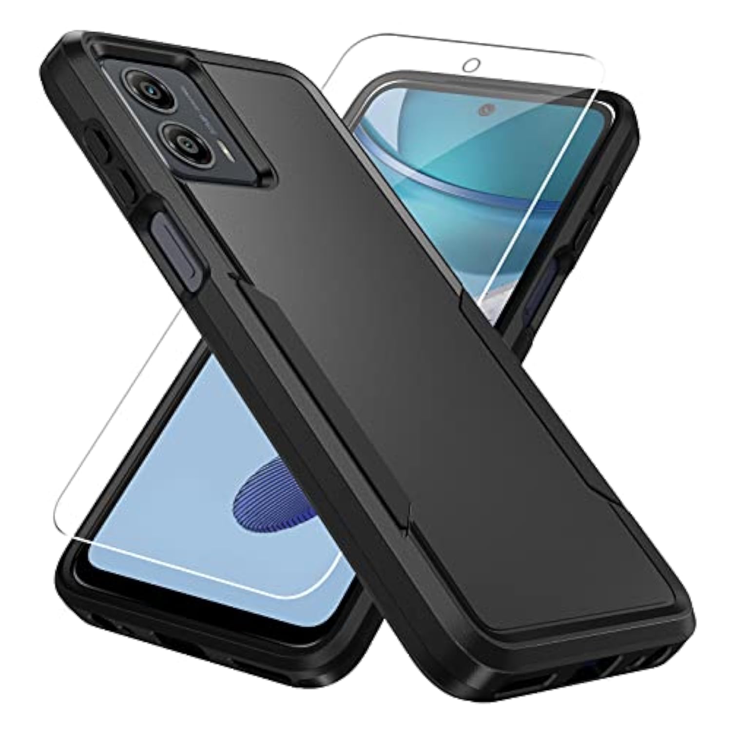 For Moto G 5G 2023 Case With Screen Protector - Heavy-Duty Tough Rugged Shockproof Protective Case For Motorola Moto G 5G 2023, Black