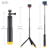Floating Hand Grip Selfie Stick for GoPro Hero 3-13 Waterproof Monopod