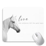Western Horse Mouse Pad - Inspirational Preppy Mousepad, Western Horse Decor Office Desk Decor Mouse Pads, Gifts For Employees, Cowgirl Preppy Coworker Gifts, 9.5X8 Inches (Live Open)