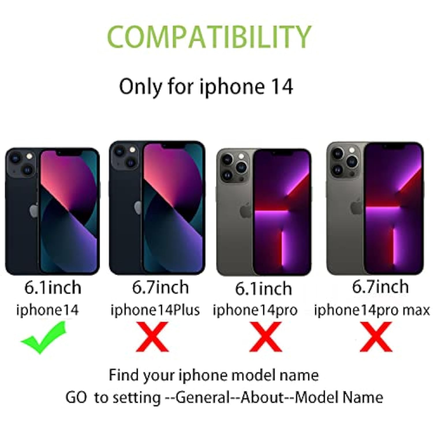 For Iphone 14 Case With Card Holder,For Iphone 14 Wallet Case For Women,Phone Cases For Iphone 14 With Stand,For Iphone 14 Leather Case Strap Shockproof Cover For Men-Purple