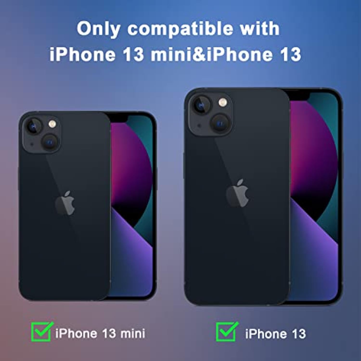 (2 Pack) Camera Lens Protector Compatible For Iphone 13/ Iphone 13 Mini, Protector De Cámera Premium Metal Glass Strong Adhesion Hd Anti-Scratch Full Coverage [No Affect On Night Shots] - Black