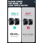 SUPCASE for Apple Watch 9/8/7/6/SE/5/4 45/44mm Case with Band (Unicorn Beetle Pro), [Anti-Scratch] [Bumper Protector] Rugged Men Cover with Adjustable Strap Band for iWatch 9/8/7/6/SE/5/4, Black