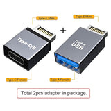 xiwai 2pcs USB 3.1 Front Panel Header Male Type-E to Type-A & Type-C USB-C Mot