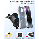 Wireless Car Charger Vent Mount, 15W Fast Charging Auto-Clamping Car Mount, Air Vent Car Phone Holder For Iphone 15/15 Pro/14/13 Pro/Xs/Xr/X/8,Samsung S24/S23/22/S21/S10 (Black)