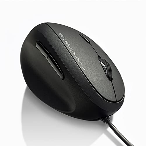 Wired Left Handed Ergonomic Mouse, Optical Vertical Mice For Small Hands, Reduce Wrist Strain,1000/1600/2400/3200 Dpi, 6 Buttons, Compatible With Laptop, Desktop, Windows, Mac, Black