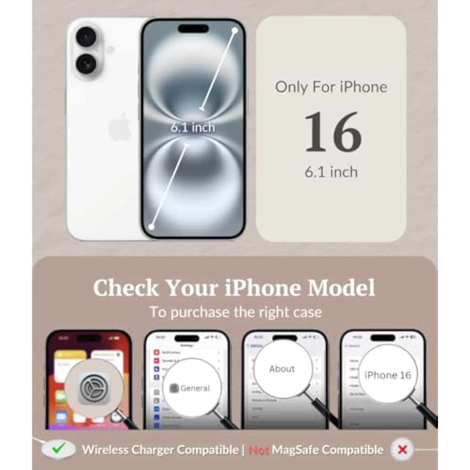 Compatible For Iphone 16 Wallet Case For Women And Men, Slim & Protective, Credit Card Holder, Shockproof Pu Leather Folio Cover Compatible With Apple Iphone 16 (6.1") Desert Sky