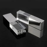 New Crystal Transparent Rectangle Genuine Usb Flash Drive 3.0 Wedding Gift Pen Drive,Memroy Stick,Silver (32, Gb)