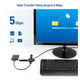 Cable Matters Ultra Mini 4 Port USB Hub with Long 4 ft Extension Cable Tail (U