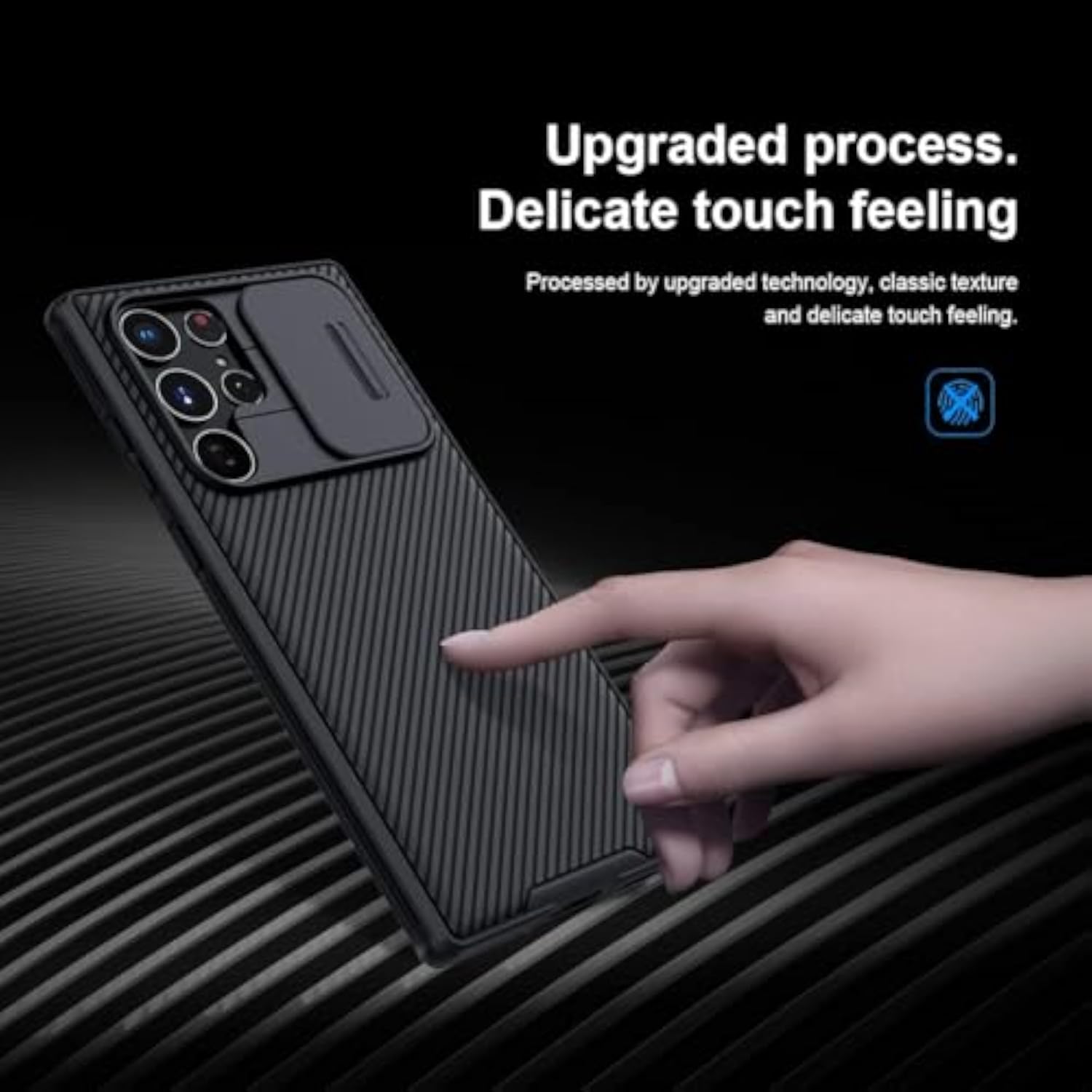 Samsung Galaxy S22 Ultra Polycarbonate Protective Case with Camera Cover - Black