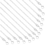 50 Pack Necklace Chains Bulk Silver Plated Necklace Chain Silver Chain Necklaces For Diy Jewelry Making Supplies, 1.2Mm 18 Inches