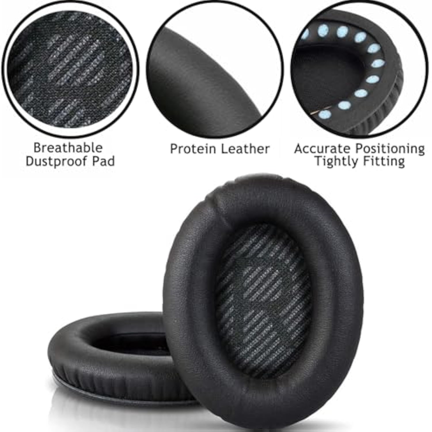 Earpads For Bose Quietcomfort 35 35 Ii Replacement Earpads, Headphones Ear Pads For Bose Qc 35/ 35Ii Headphones Pads Cushions Cover Noise Isolation Memory Foam Soft And Durable