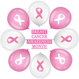 100 Pcs Breast Cancer Awareness Balloons 12 Inch, Pink, White