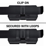 Case For Large Iphone Plus, Pro Max Cell Phones, Samsung Galaxy S24+ Plus 5G To S10+ Plus Smartphones – Cellphone Belt Holder Clip Holster Carry Pouch Man Women (Fits Phone With Case On) Black