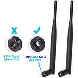 Dual Band Wifi 2.4Ghz 5Ghz 5.8Ghz 6Dbi Mimo Rp-Sma Male Antenna (2-Pack) For Wifi Router Wireless Network Card Usb Adapter Security Ip Camera Video Surveillance Monitor