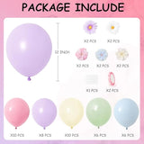40 Pcs Wildflower Balloons, 12" Pastel Pink Purple Latex Flower Balloons For Wildflower Birthday Party Decorations, Spring Baby In Bloom Baby Shower, Bridal Shower, And 1St Birthday Decor
