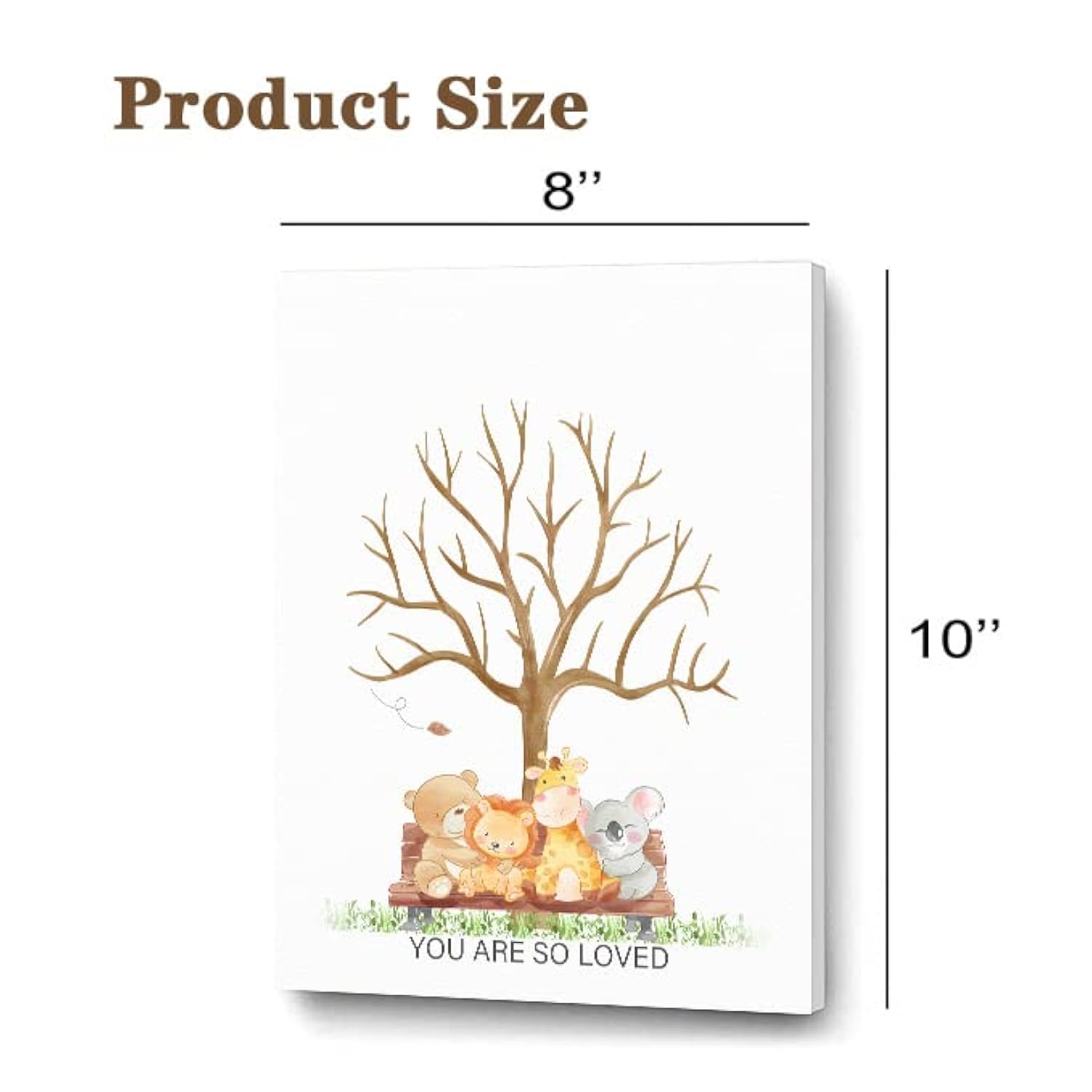 Cute Animals Baby Shower Fingerprint Tree, Funny Guest Book Party Game For Baby Shower, Baby Shower Party Guestbook Ideas, Gender Reveal Keepsake, Special Meaningful Canvas Decoration
