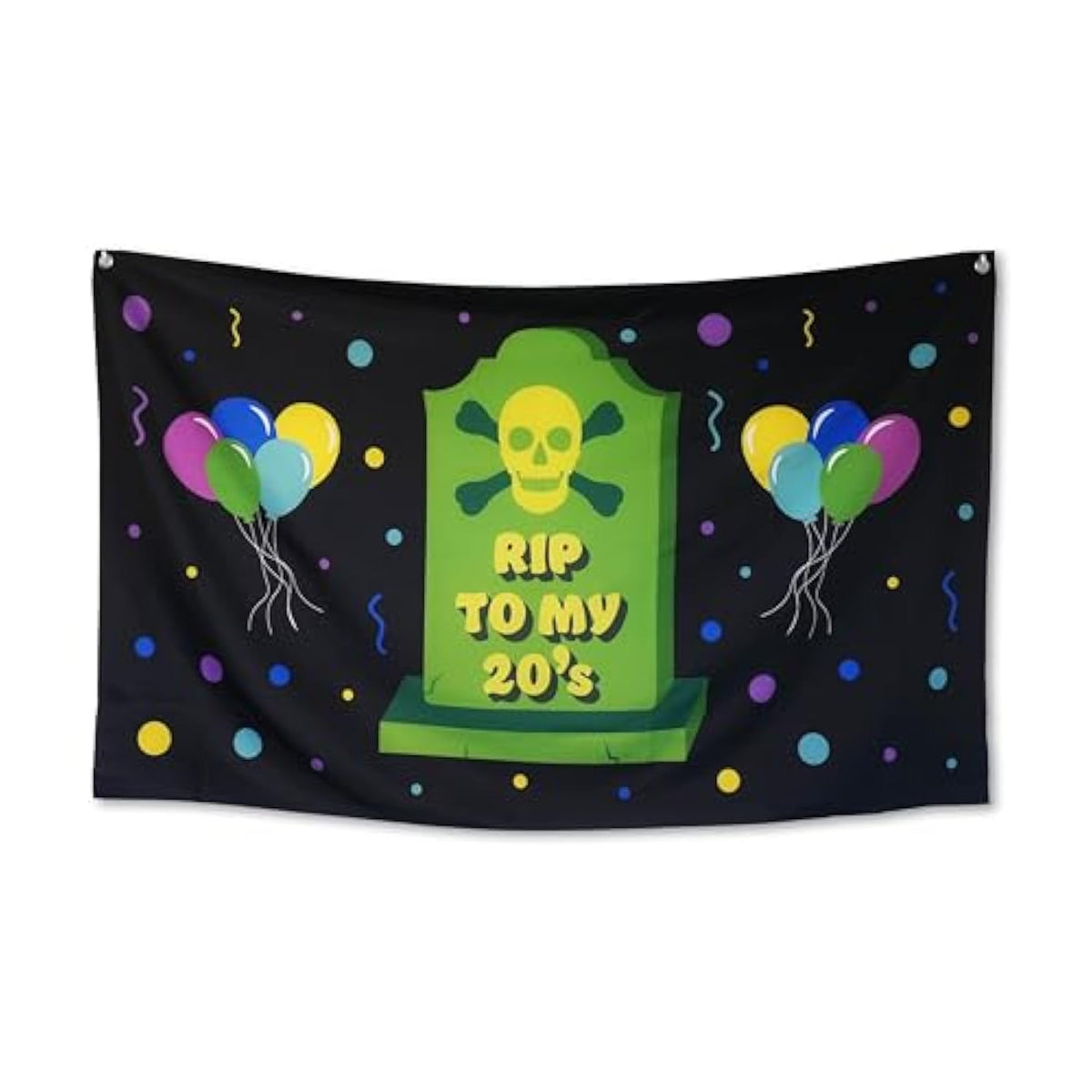 Funny Happy Birthday Banner 60" X 33" – Hilarious Party Decoration For Adults, Gag Gift Décor For Him Or Her – Sarcastic, Bold & Reusable Sign -Rip My 20'S