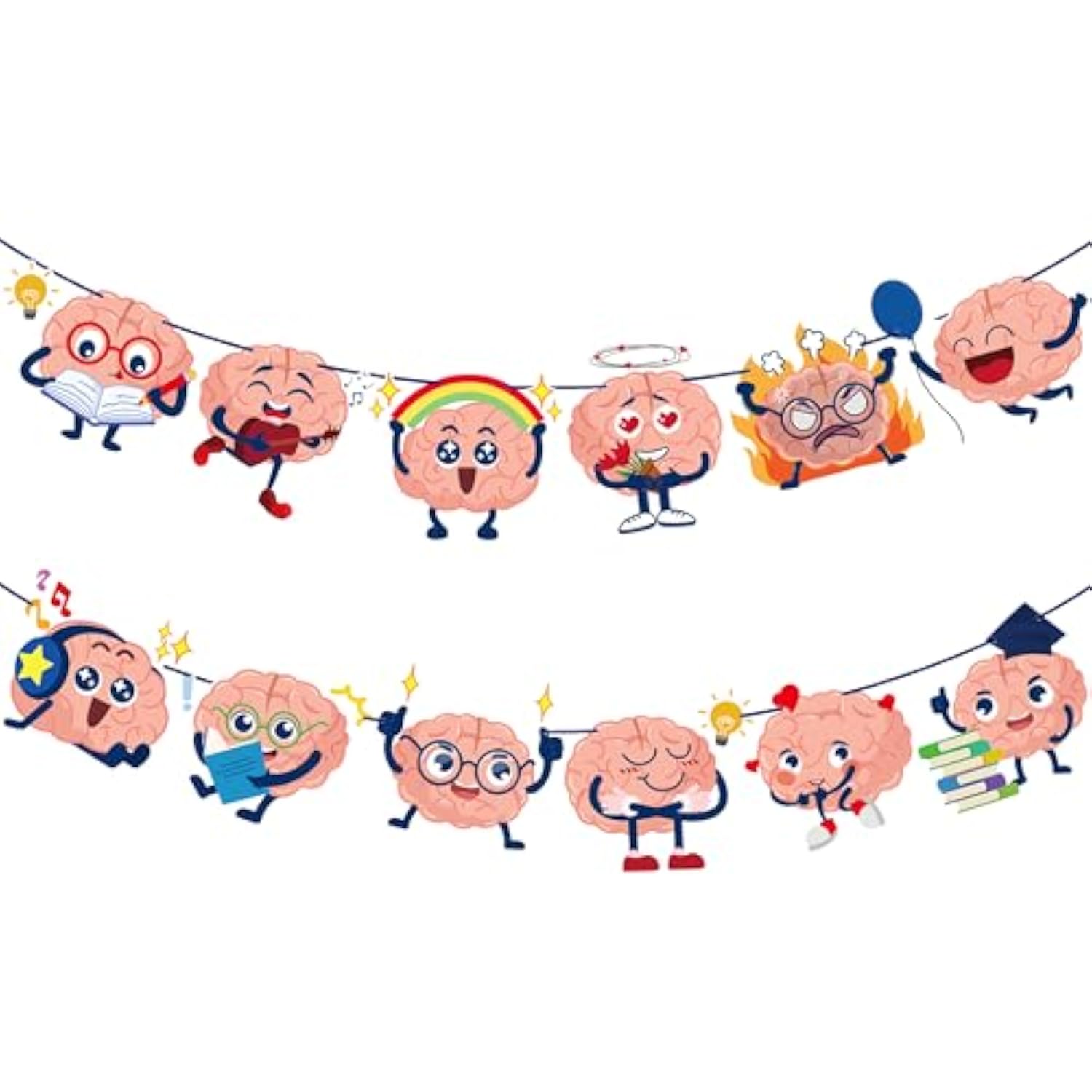 Brain Party Banners Funny Brain Theme Garlands for Birthday Baby Shower Decor