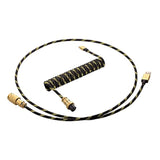CableMod Pro Coiled Keyboard Cable (Midas Foil Black, USB A to USB Type C, 150