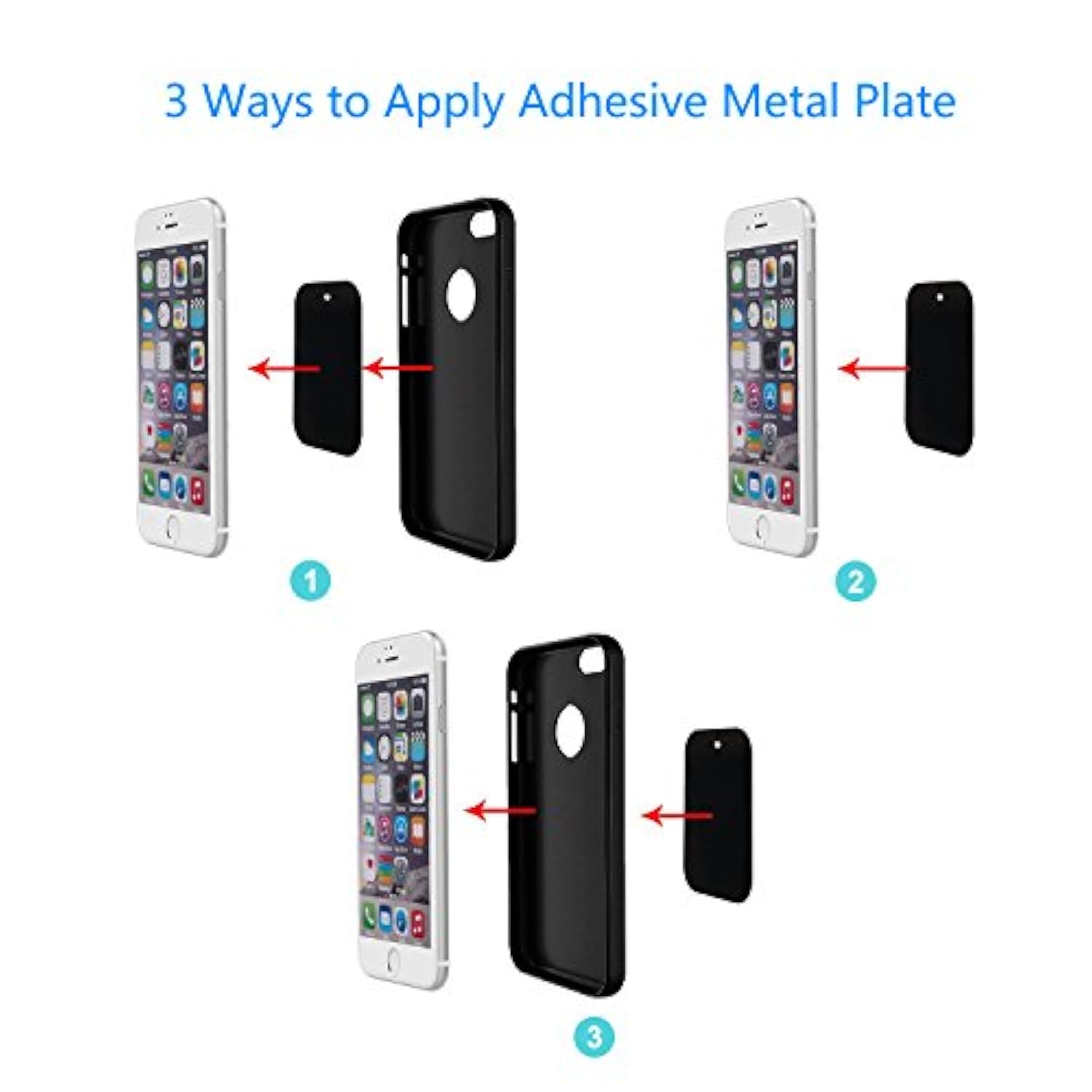 Universal Metal Plate Magnetic Phone Mount - Pack of 8