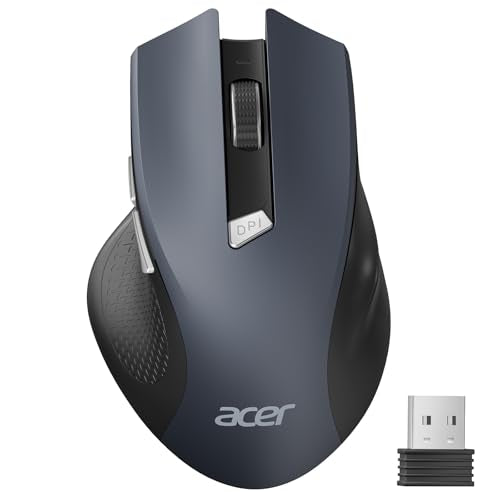 Wireless Mouse For Laptop, 2.4Ghz Computer Mouse 3 Adjustable Dpi Office Cordless Usb Mice With Usba Receiver, 6 Buttons, 1600 Dpi, Medium To Large Sized Hands Compatible With Pc, Laptop, Desktop