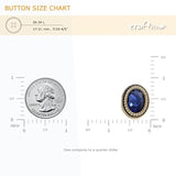 20 Pcs Blue Oval Rhinestone Metal Shank Sewing Coat Buttons - 21Mm - 2