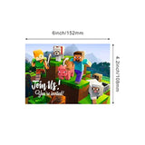24Pcs Pixel Birthday Invitations,Pixelated Video Game Party Invitations Birthday Party Supplies Decoration (Invitations 5)