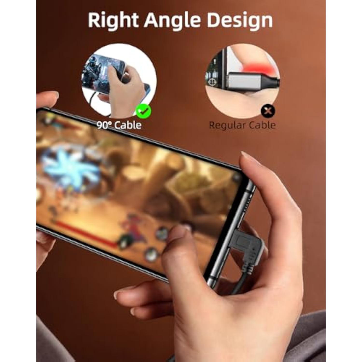 Short Right Angle Usb Type C Cable, 90 Degree 18W Fast Charging Usb A To Usb C Cable (Black-Right-0.25M)