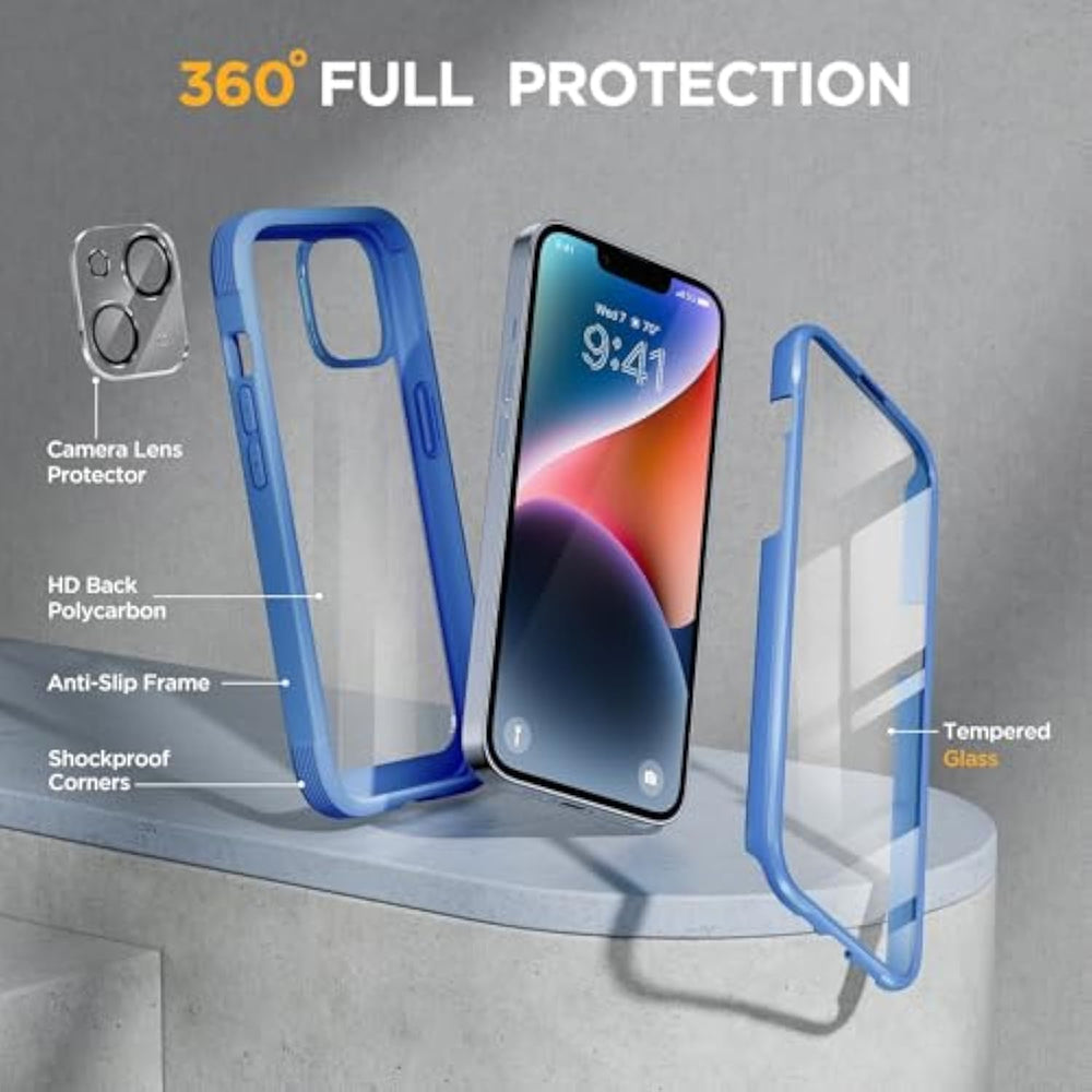 Clear Bummer Full Body Clear Bumper Case With Built In Tempered Glass Screen Protec ...