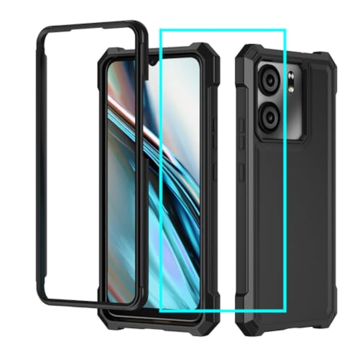 Blu View 5 Rugged Case with Screen Protector Military-Grade Black