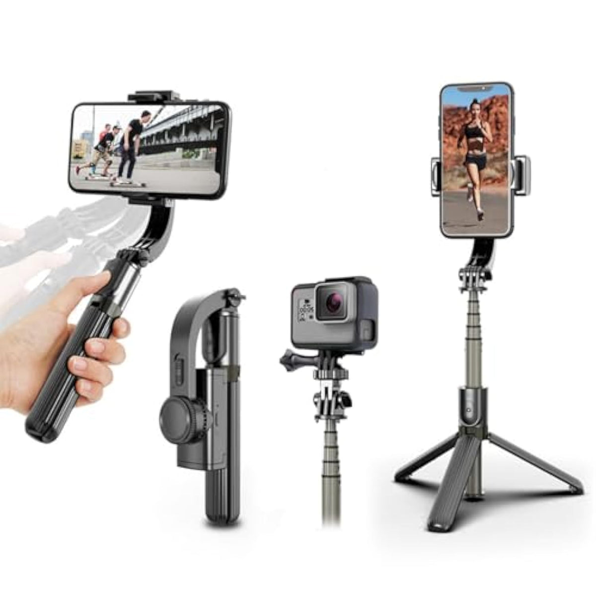 Selfie Stick Gimbal Stabilizer, 360° Rotation Tripod With Wireless Remote, Portable Phone Holder, Auto Balance 1-Axis Gimbal For Smartphones Tiktok Vlog Youtuber Live Video Record